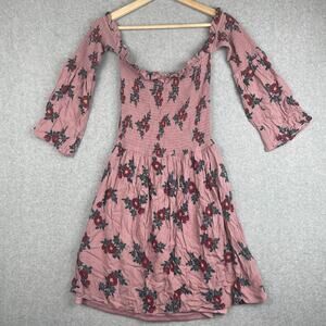 L4002 Vintage Ruffles Floral Off Shoulder Summer Dress Size Large
